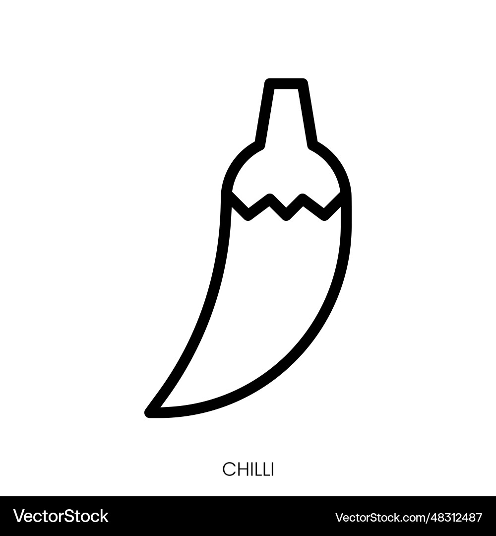 Chilli icon line art style design isolated Chilli icon line art style design isolated vector image
