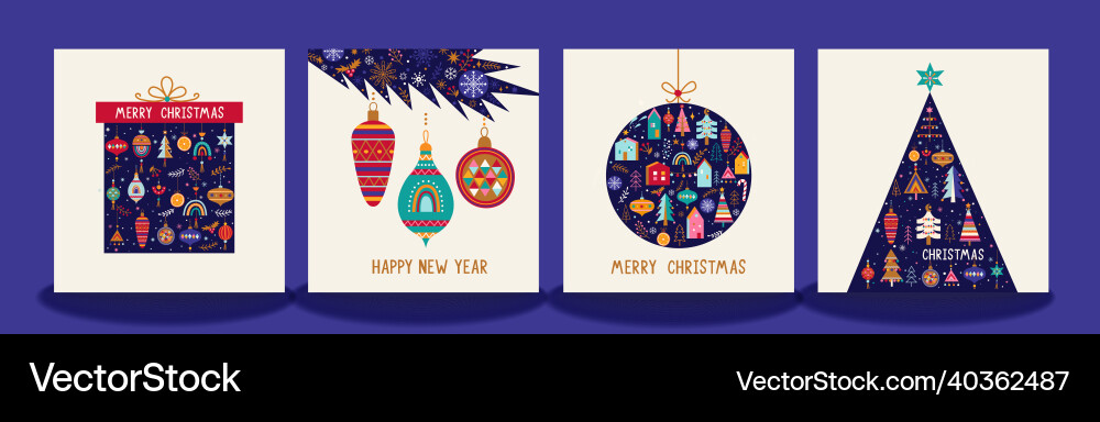 Christmas cards in paper cut style Christmas cards in paper cut style Vector Image