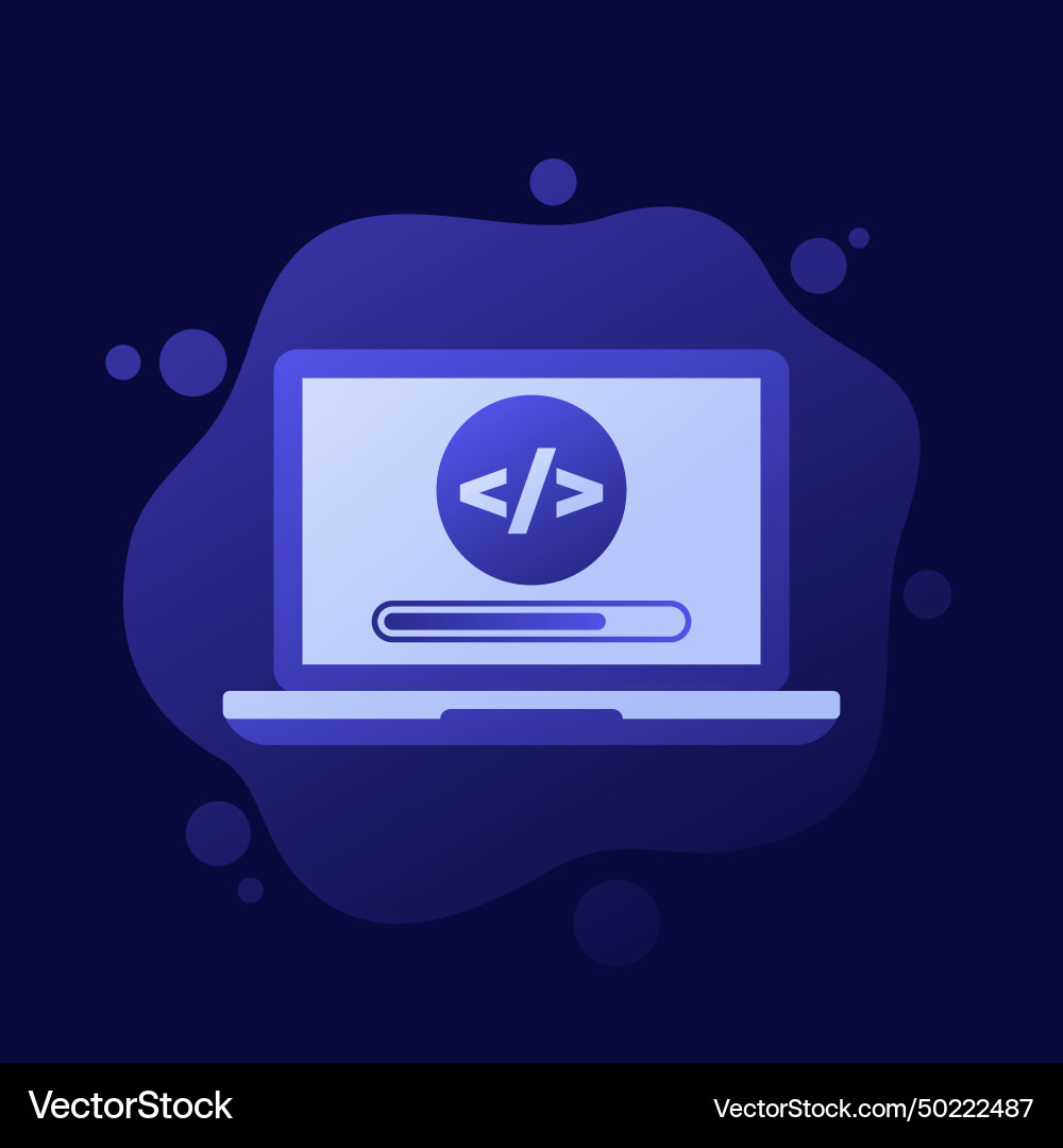 Code compilation icon design vector image