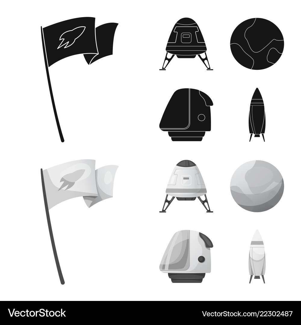 Design of mars and space sign set Design of mars and space sign set vector image