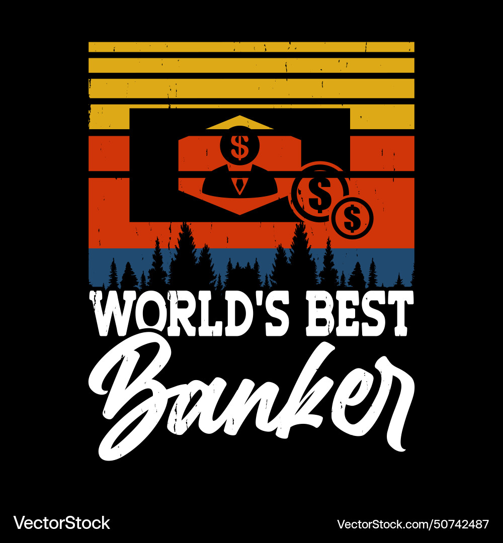 Funny loan officer vintage banker t-shirt design vector image