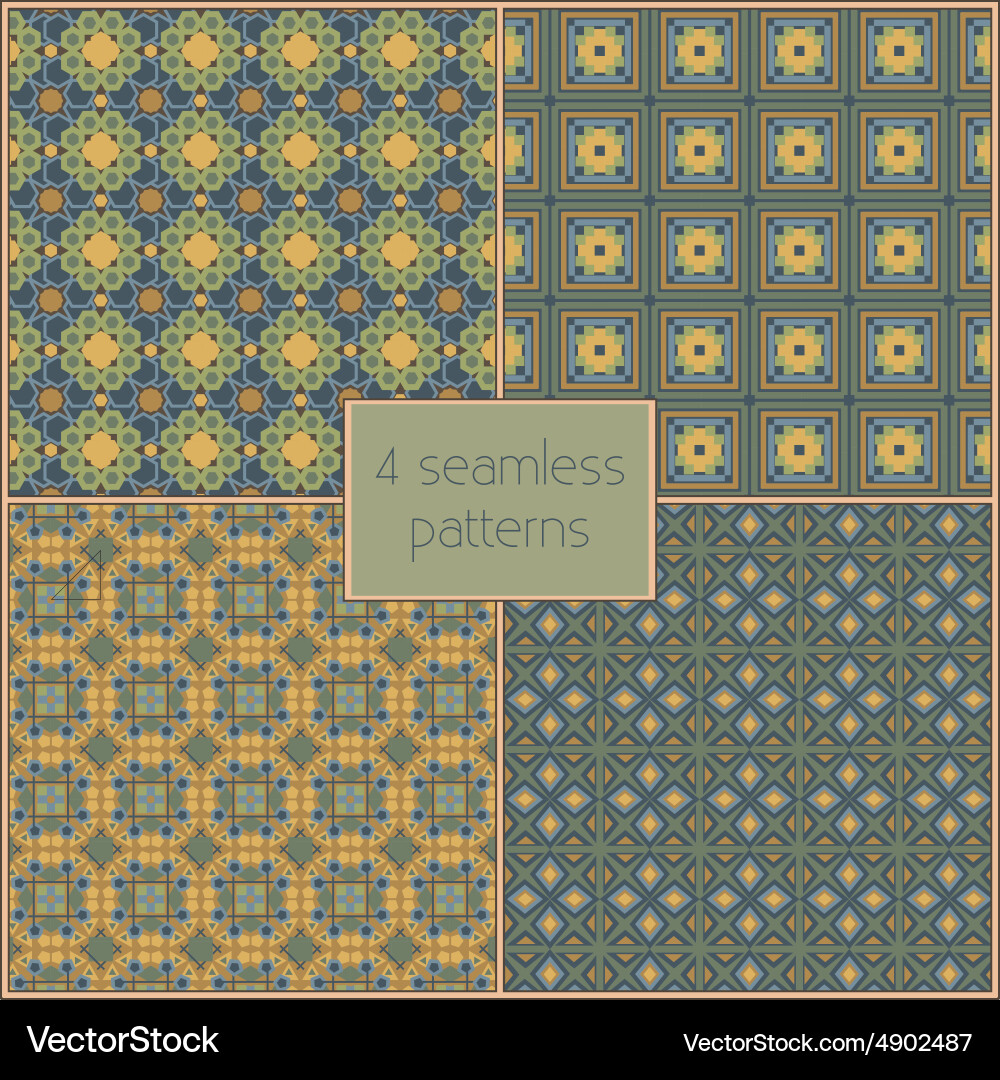 Geometric Pattern Tile Set vector image