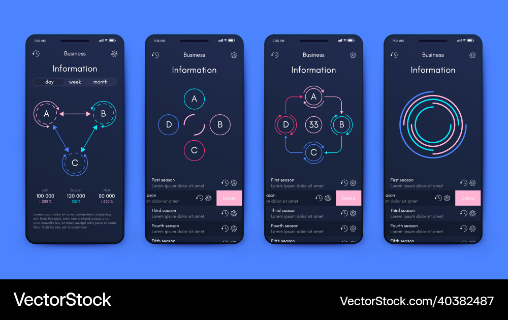 Grafik Infografiken mit Handyvorlage Grafik Infografiken mit Handyvorlage vektorbild