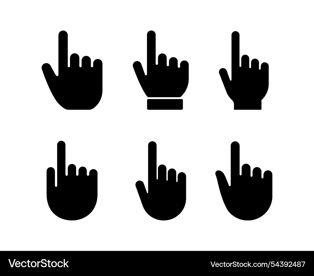 Handklick-Symbol-Set und Zeiger Handklick-Symbol-Set und Zeiger vektorbild