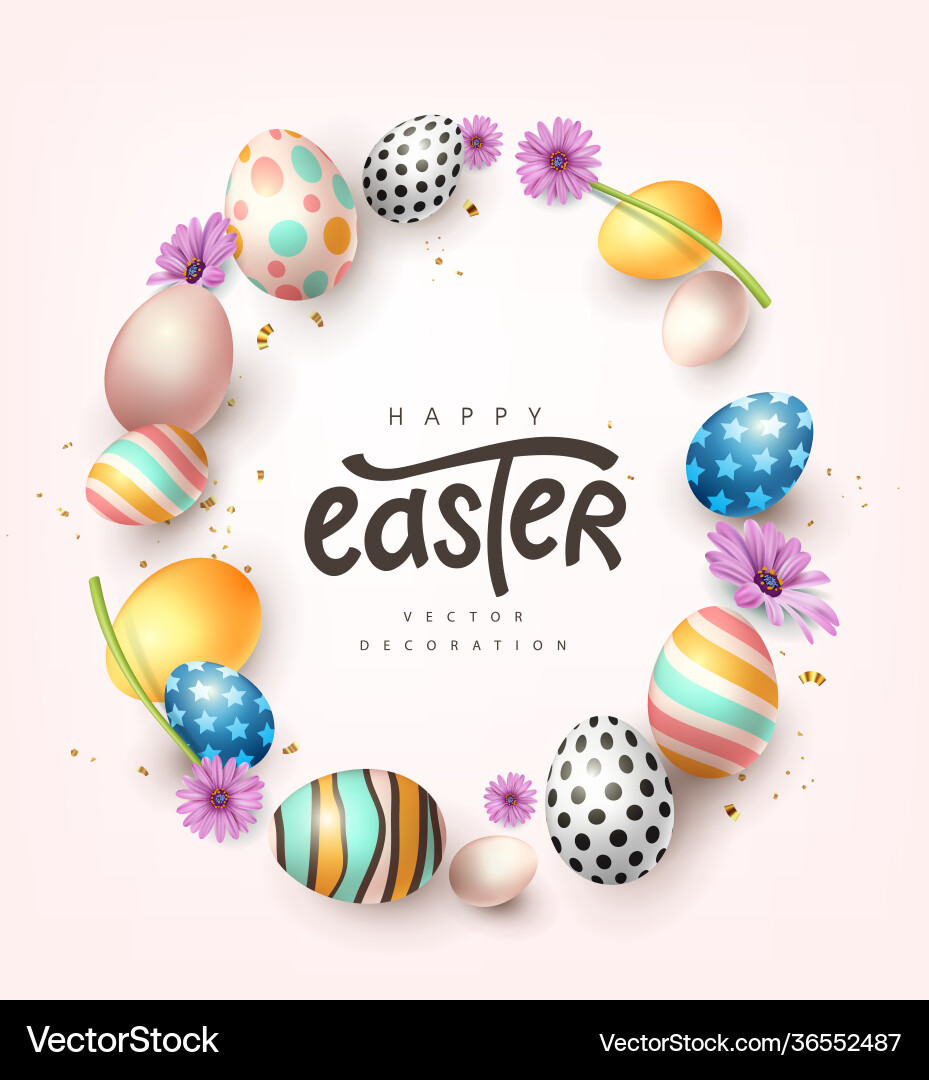 Happy easter banner background Royalty Free Vector Image