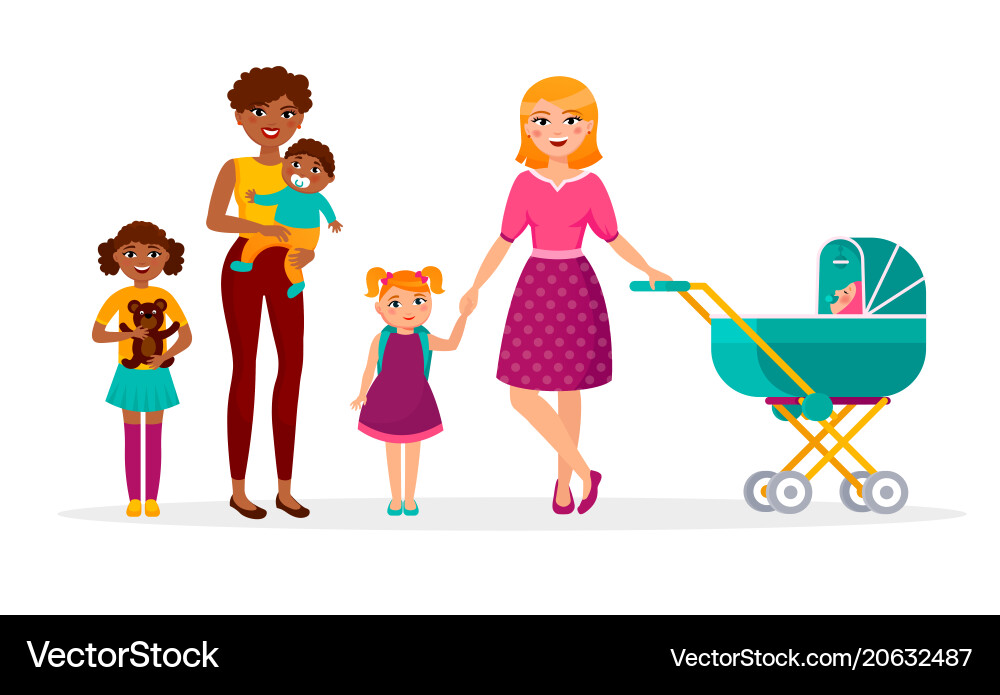 Happy mother s day concept flat Happy mother s day concept flat vector image
