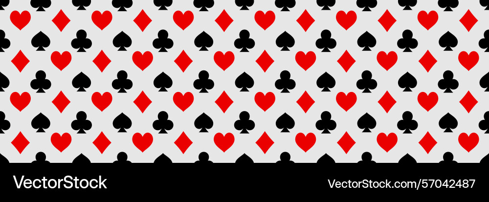 Horizontal playing card symbols for pattern vector image