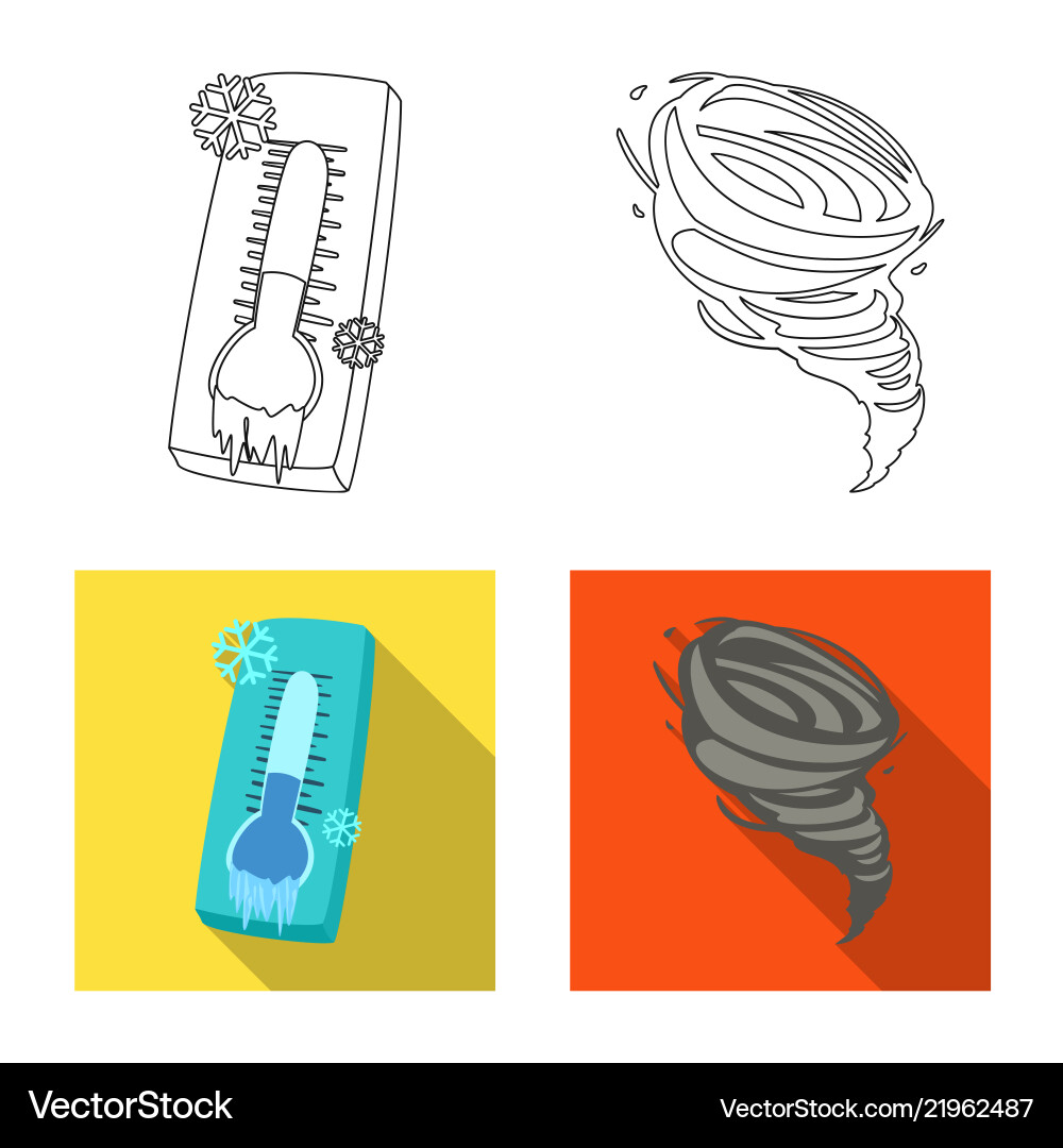 Isolated object of weather and climate icon set Vector Image