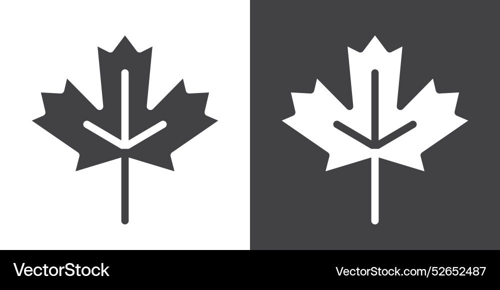Maple leaf icon thin line set Royalty Free Vector Image