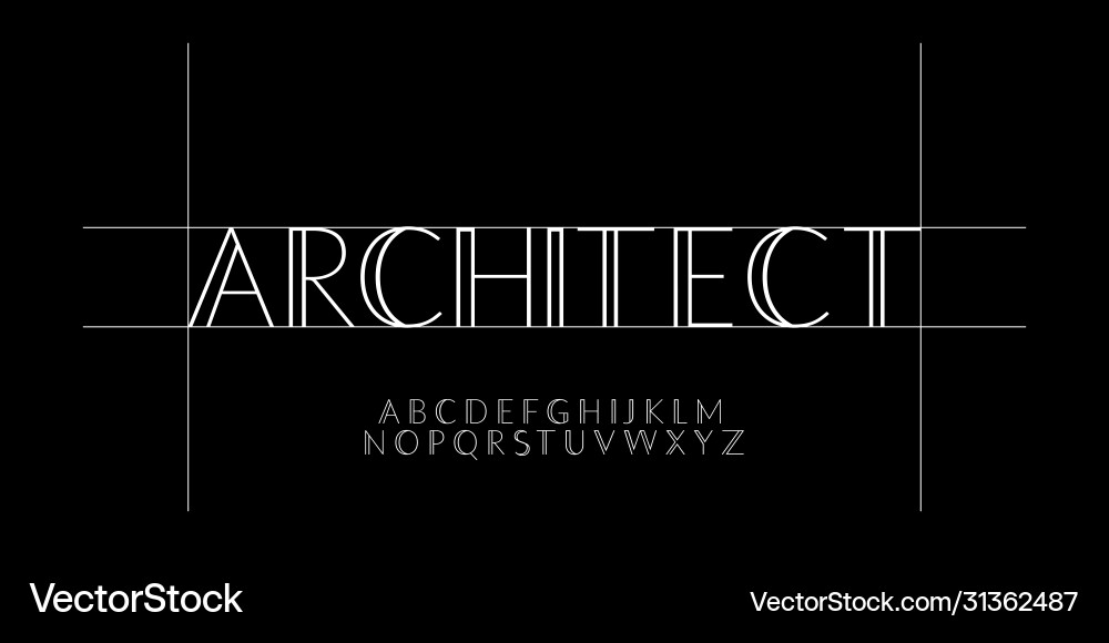 Minimalist architect font style design templates Minimalist architect font style design templates vector image