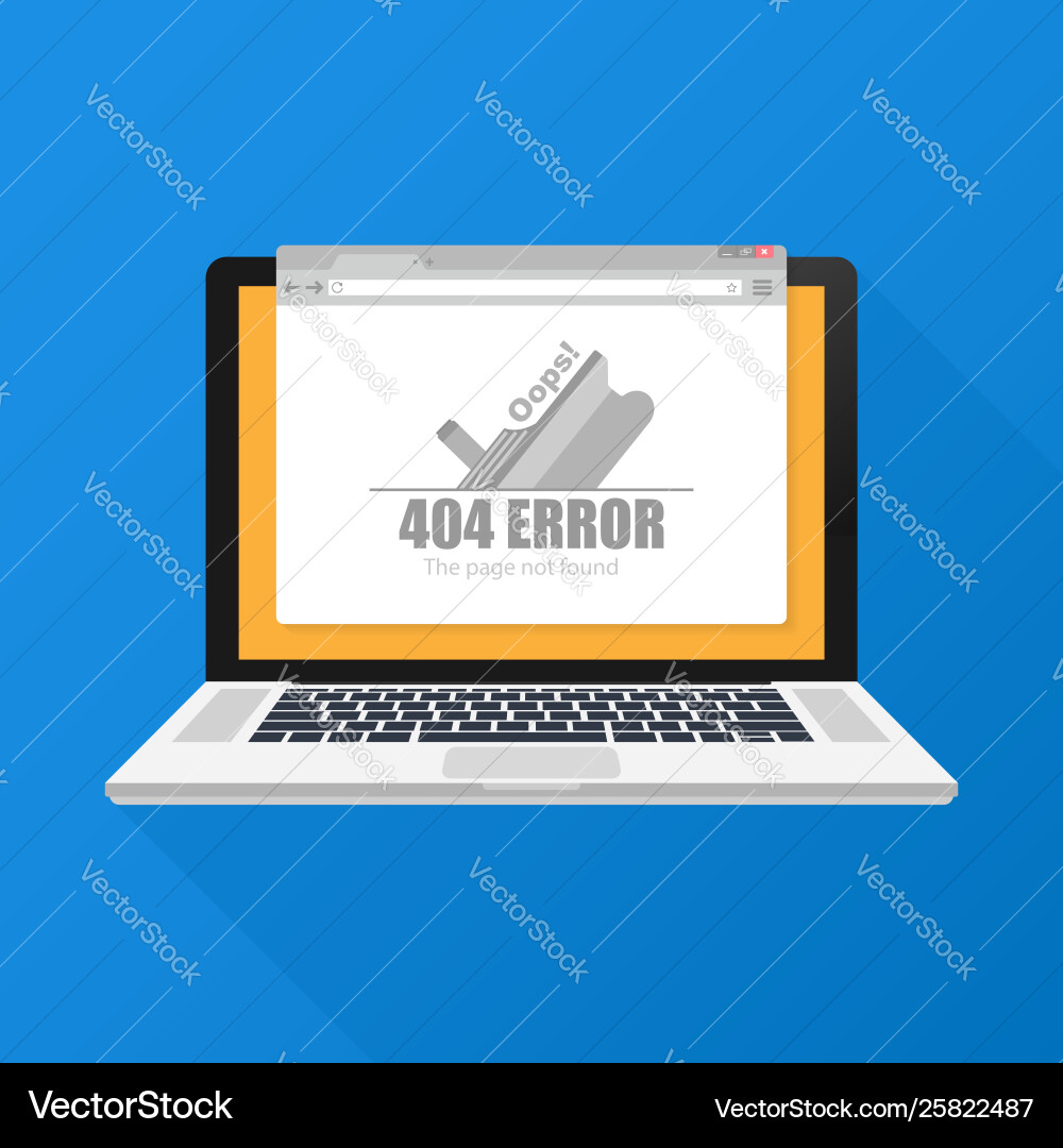 Modern 404 error page template for website Vector Image