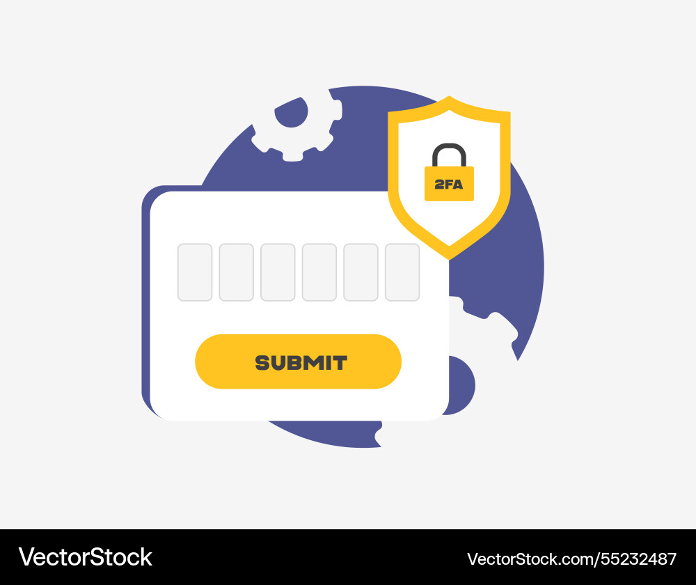 Multi-factor authentication with 2fa enhances Multi-factor authentication with 2fa enhances vector image