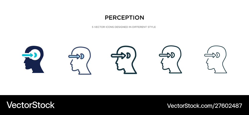 Perception icon in different style two colored Perception icon in different style two colored vector image