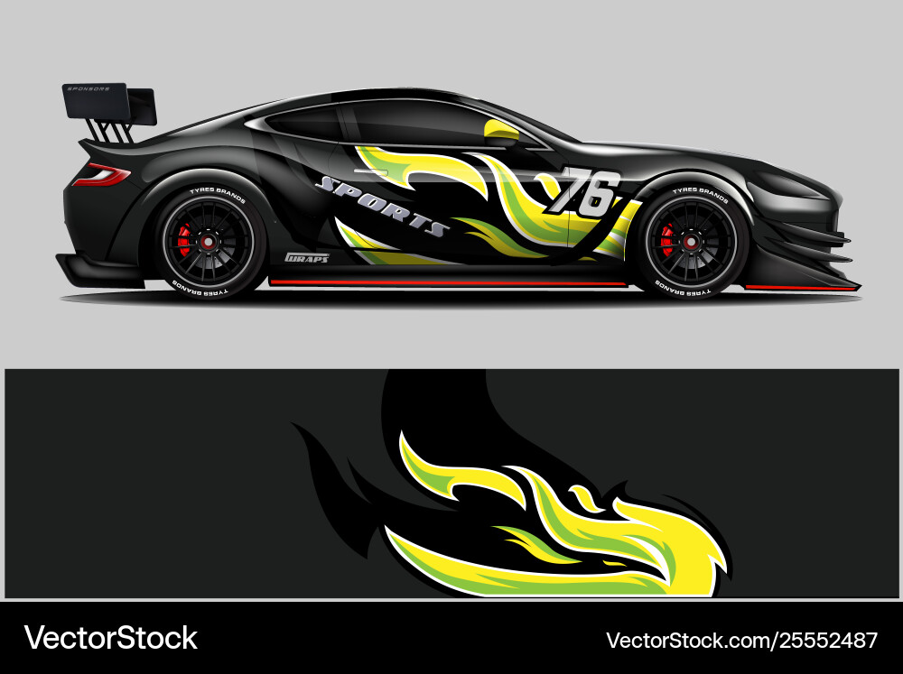 Racing Car Wrap Pattern Vector Image