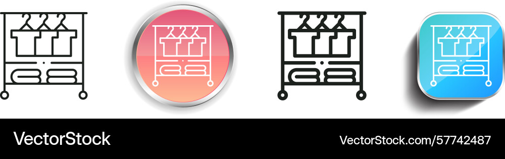 Rack icon thin linear regular and button style Rack icon thin linear regular and button style vector image