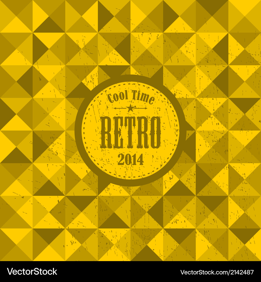 Retro pattern with yellow triangles Vector Image