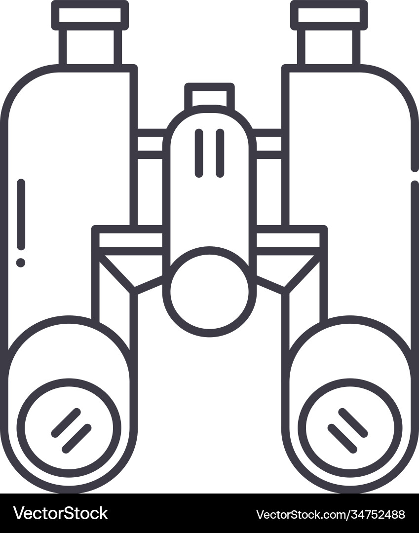 Binoculars concept icon linear isolated Binoculars concept icon linear isolated vector image