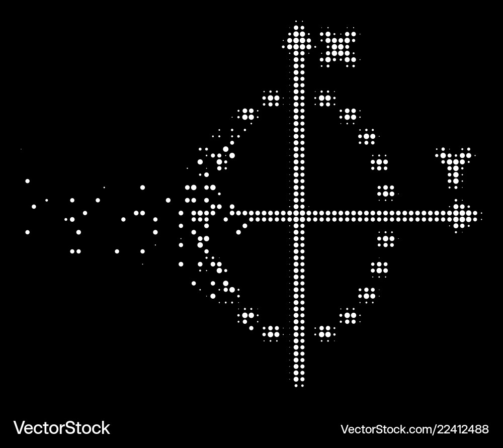Bright destructed dot halftone dotted ellipse plot Bright destructed dot halftone dotted ellipse plot vector image