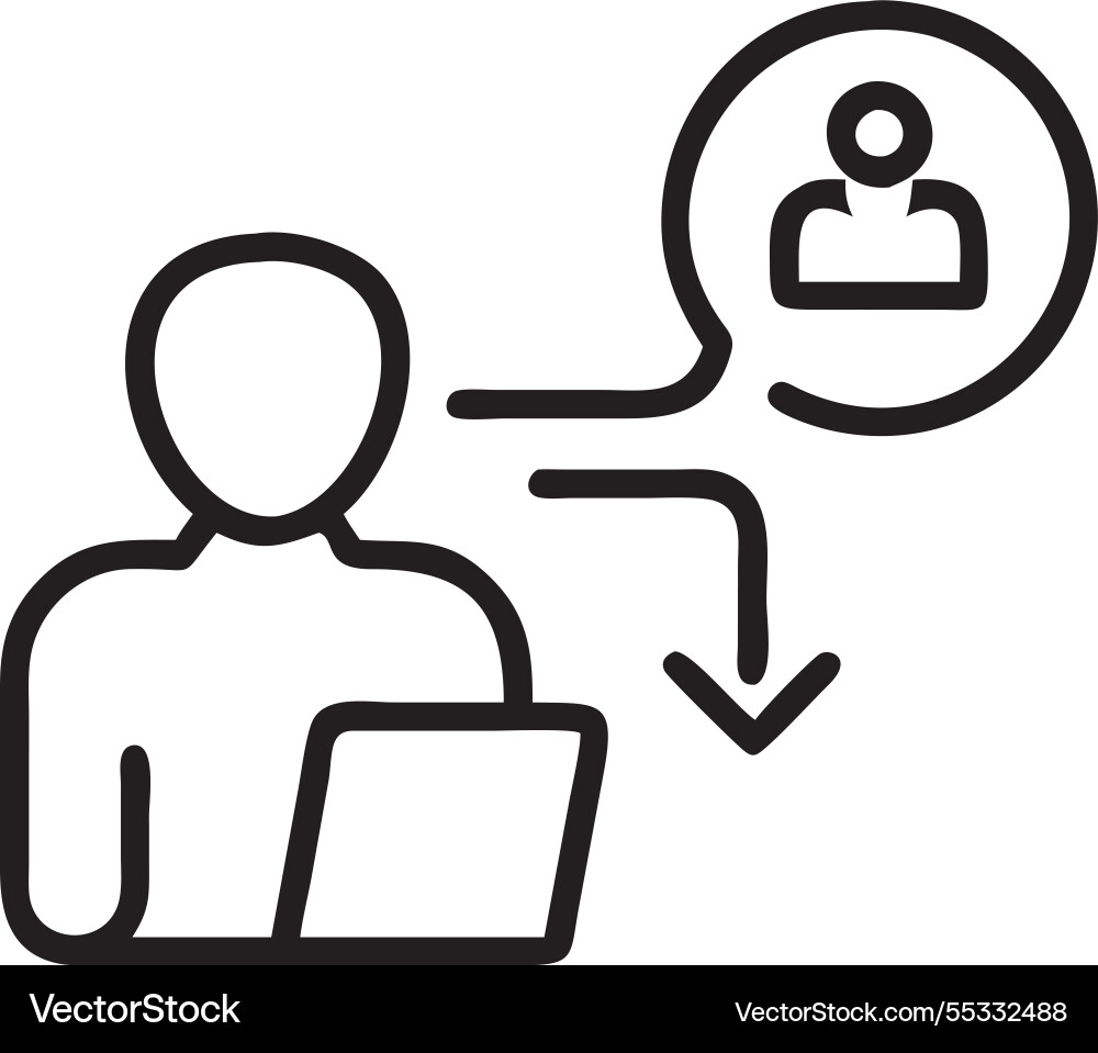 Businessman using computer to backup storage data vector image