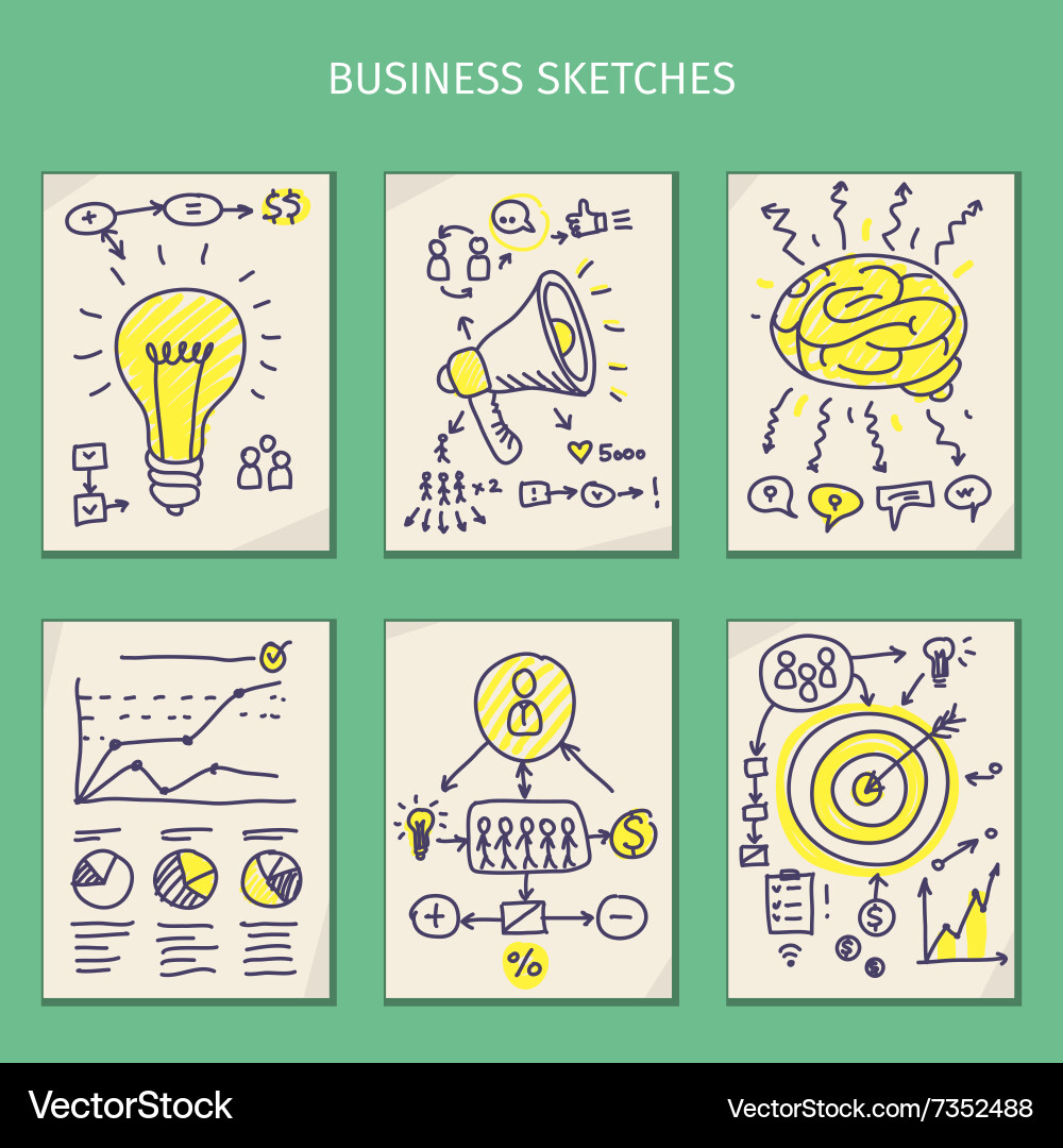 Concepts of idea sketches Vector Image