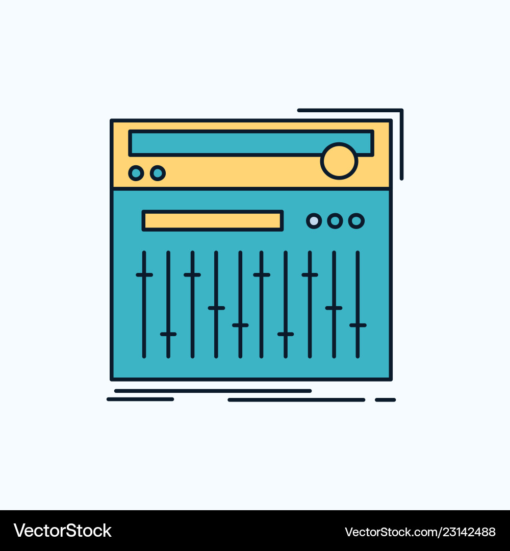 Control controller midi studio sound flat icon Control controller midi studio sound flat icon vector image