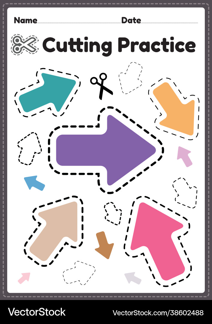 Cutting sheets for preschoolers to cut paper Cutting sheets for preschoolers to cut paper vector image