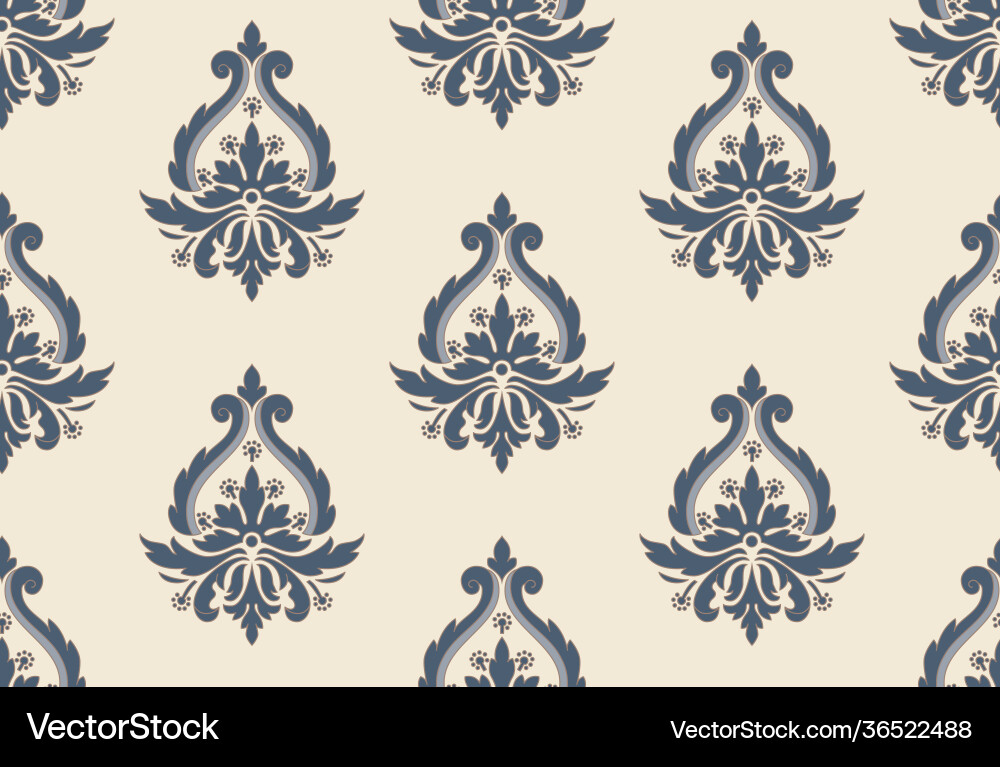Damask seamless pattern element classical Damask seamless pattern element classical vector image