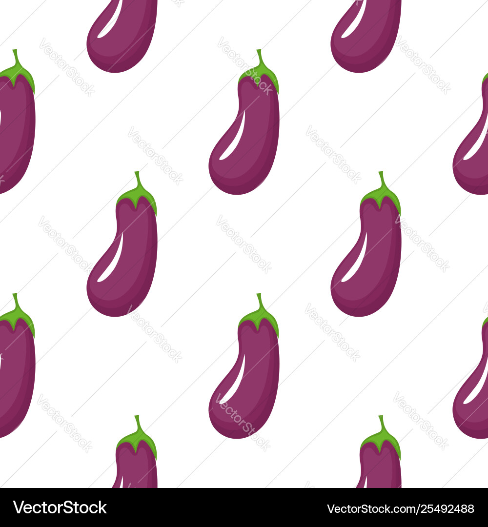 Eggplant seamless pattern organic vegetarian food Eggplant seamless pattern organic vegetarian food vector image