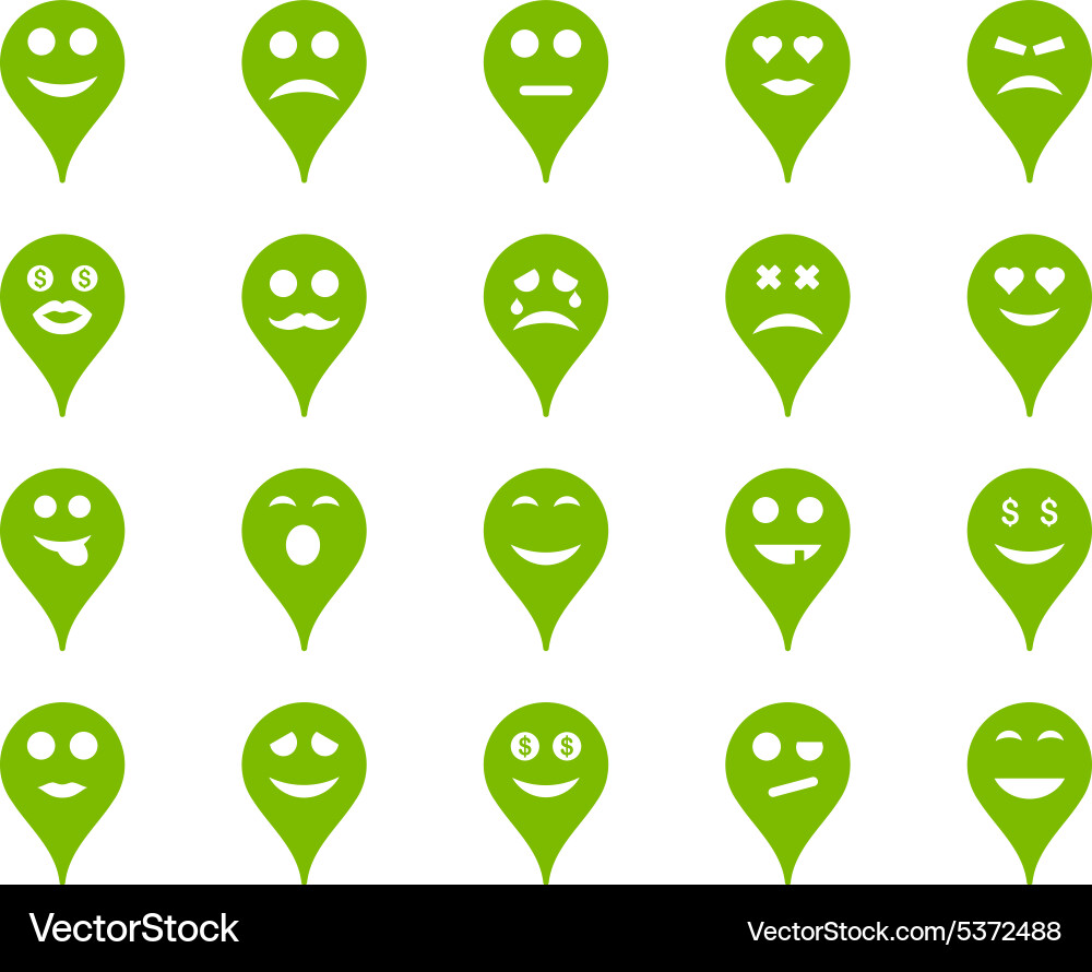 Emotion map marker icons Vector Image