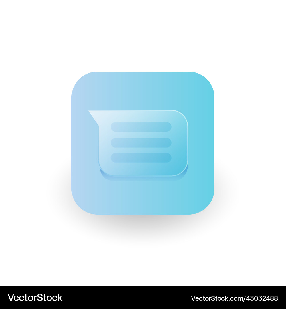 Glass morphism message icon design vector image
