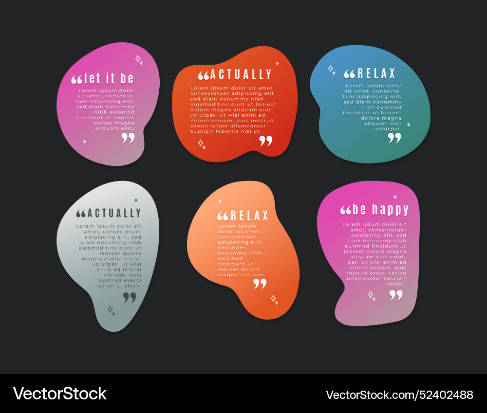 Gradient quote box frame collection Vector Image