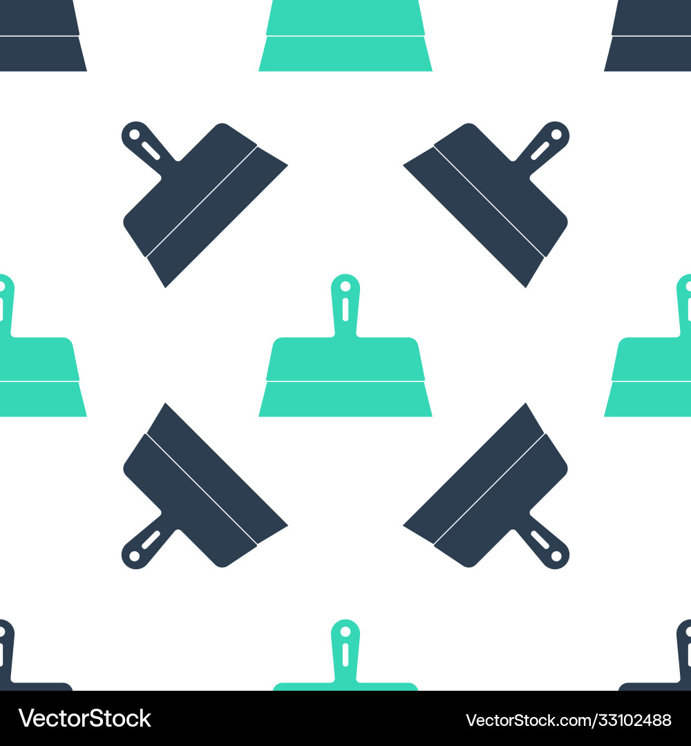 Green putty knife icon isolated seamless pattern Vector Image