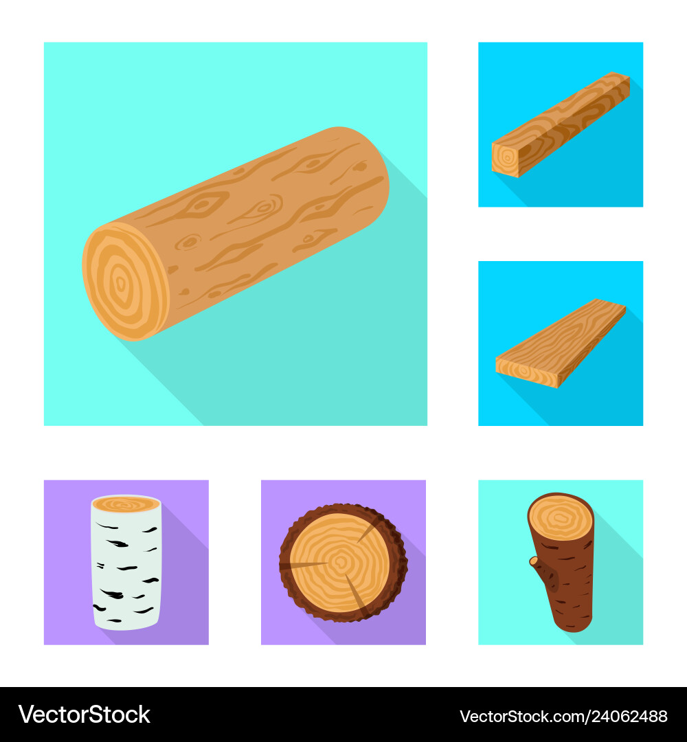 Isolated object of material and nature sign set Vector Image
