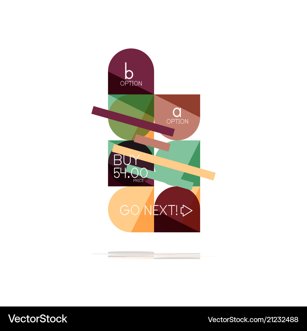 Minimal flat clean abstract option step Minimal flat clean abstract option step vector image
