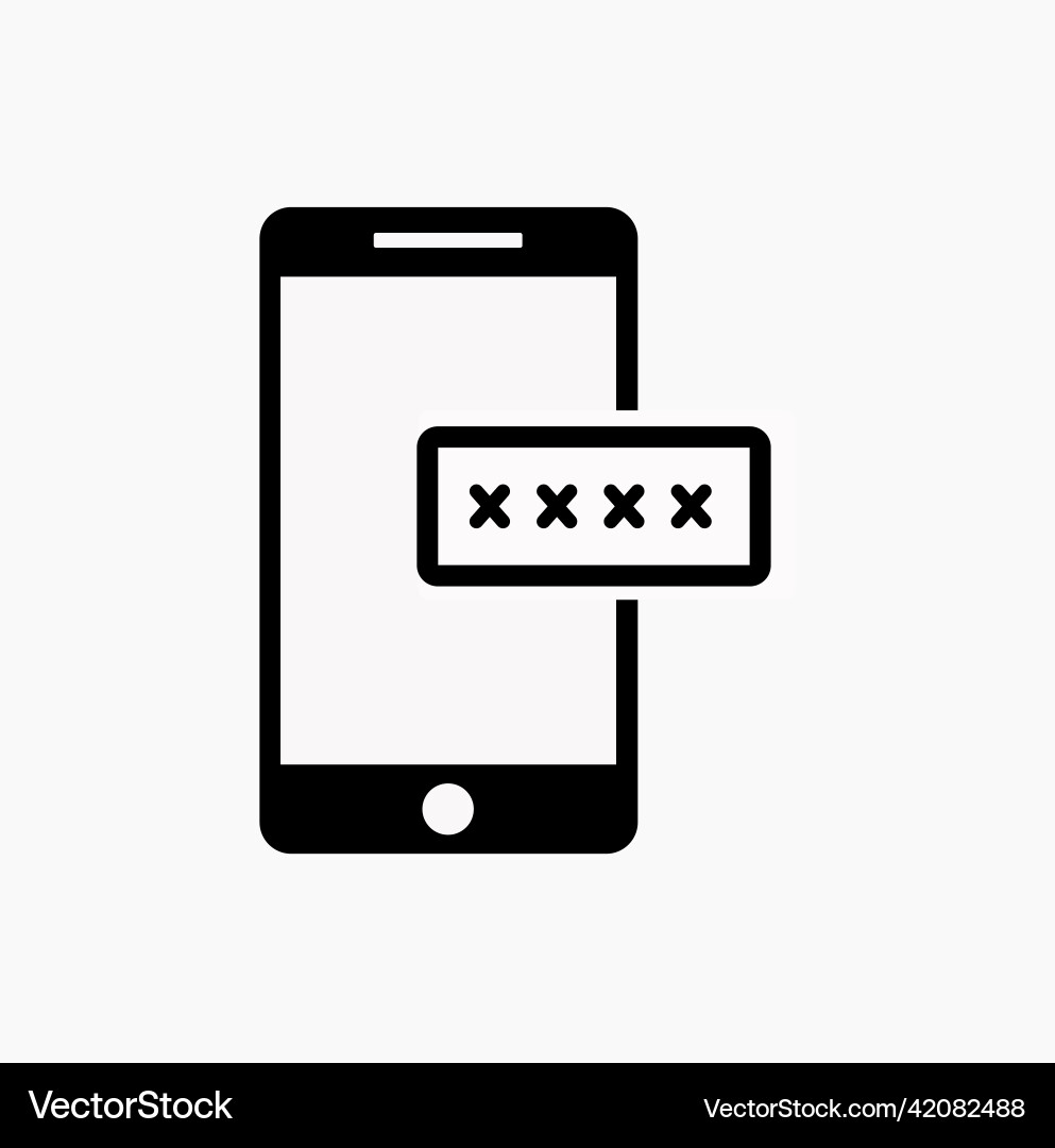 Mobile security line icon smartphone with padlock Mobile security line icon smartphone with padlock vector image