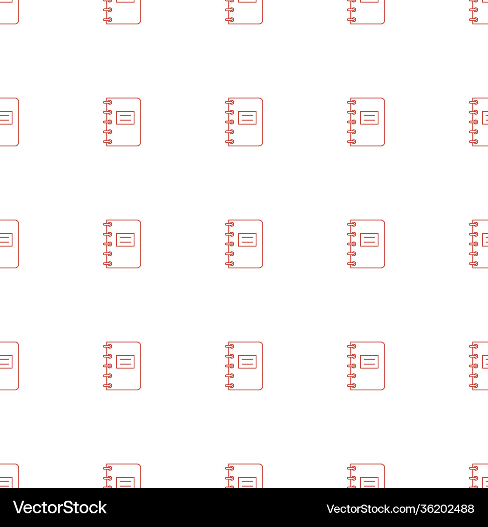 Notepad icon pattern seamless white background vector image