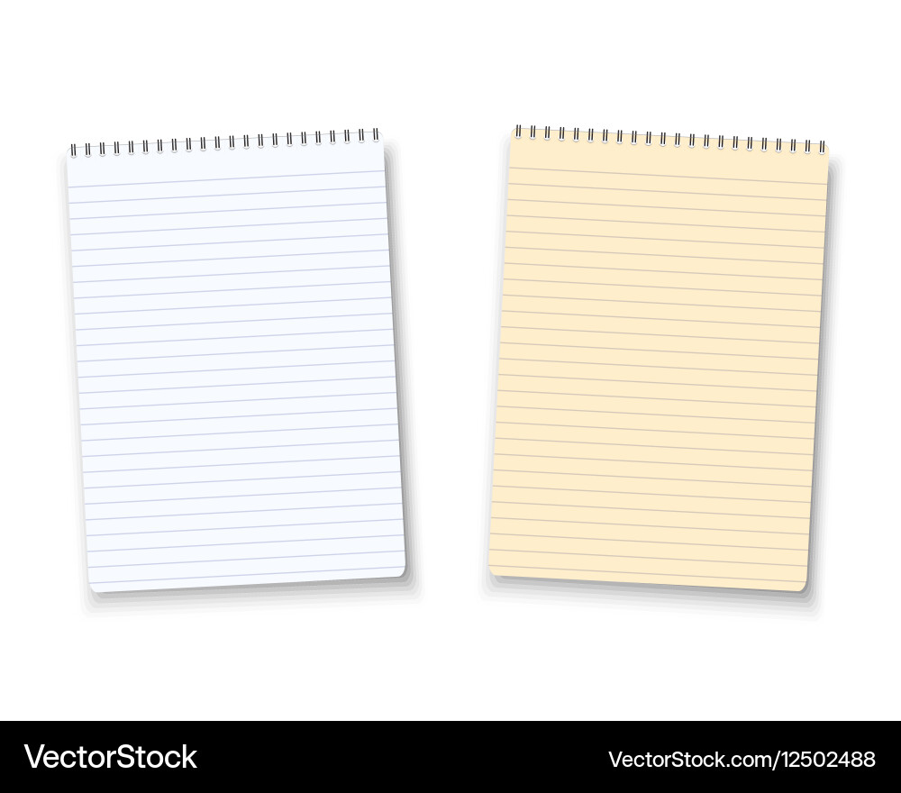 Paper Notepad Set on White Background vector image