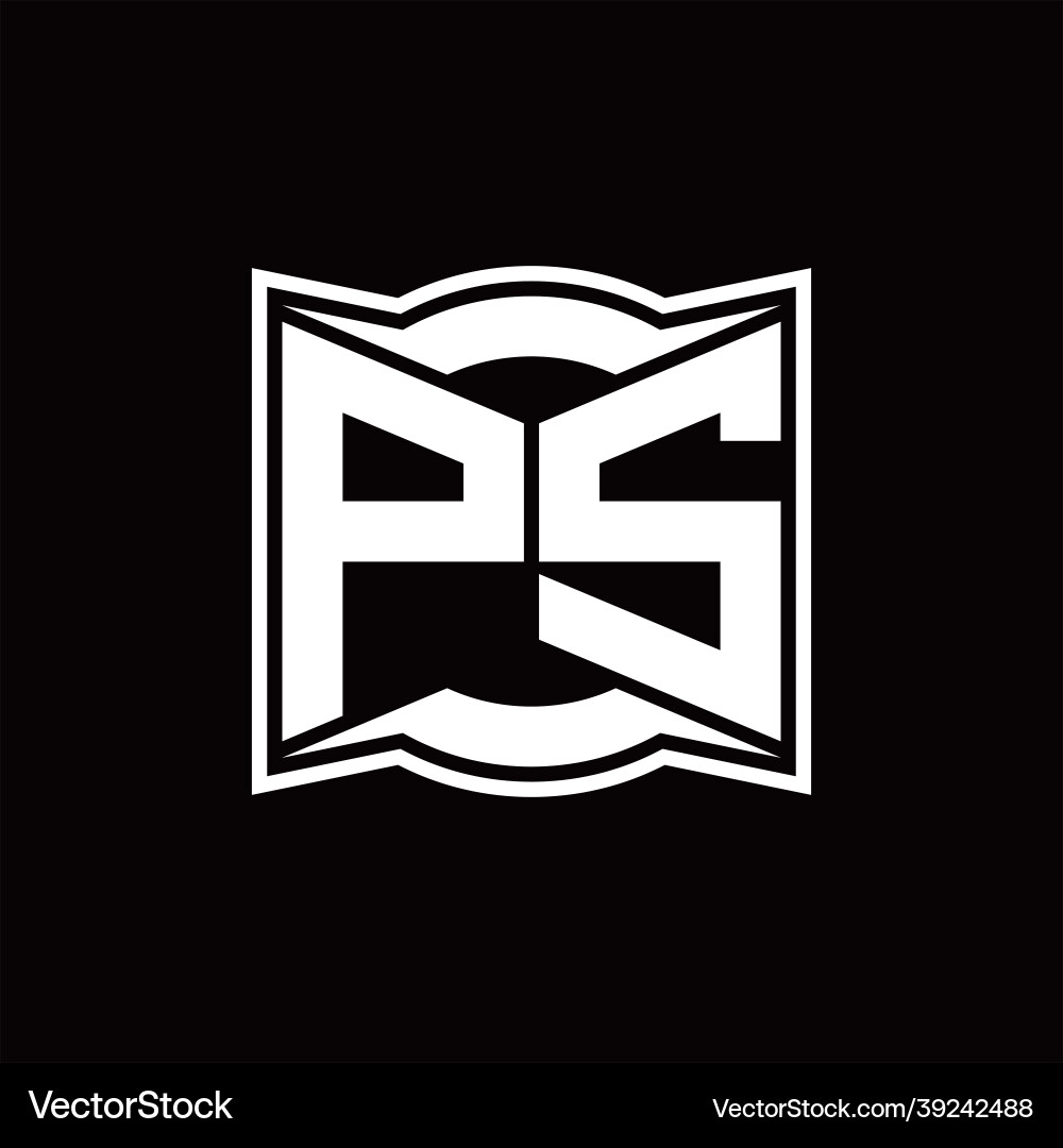 Ps logo monogram with abstract shape design Ps logo monogram with abstract shape design Vector Image
