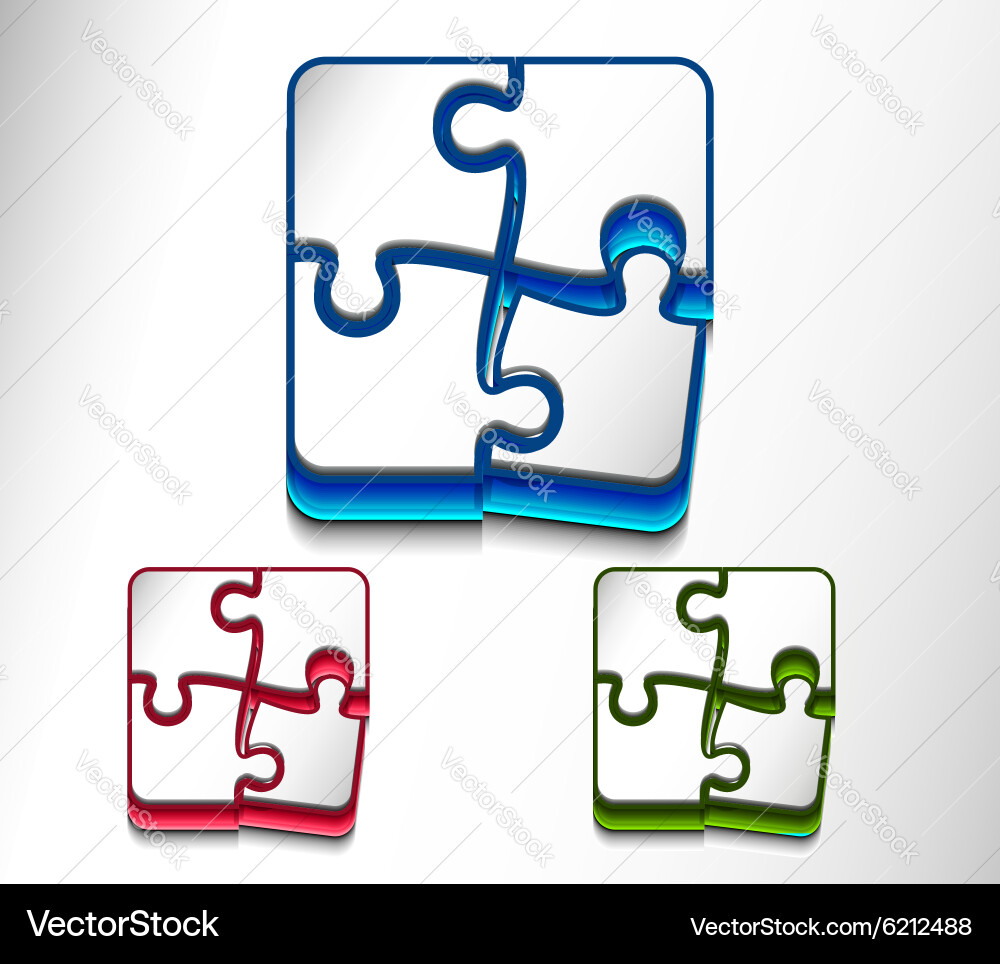 Puzzle web icon design set Vector Image
