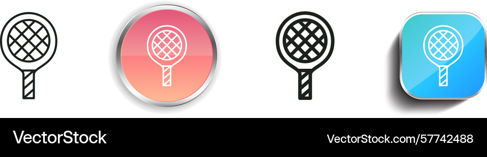 Racket-Symbol dünne lineare regelmäßige und Schaltfläche Stil Racket-Symbol dünne lineare regelmäßige und Schaltfläche Stil vektorbild