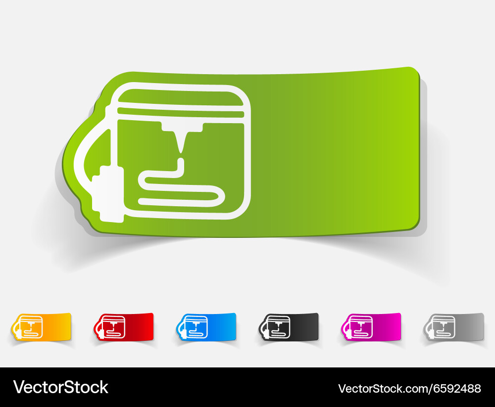 Realistic design element three d printer Vector Image