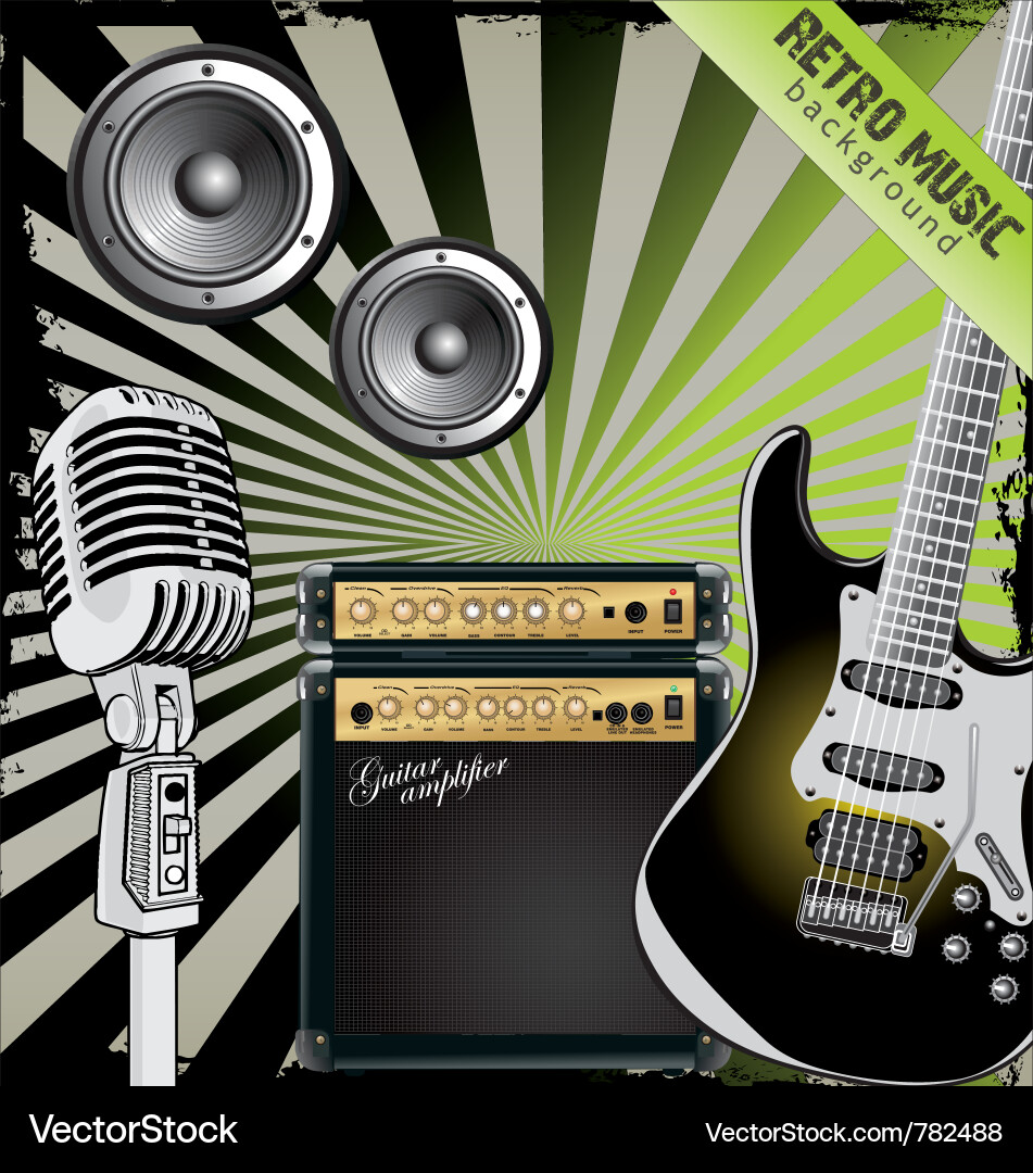 Retro music background Vector Image