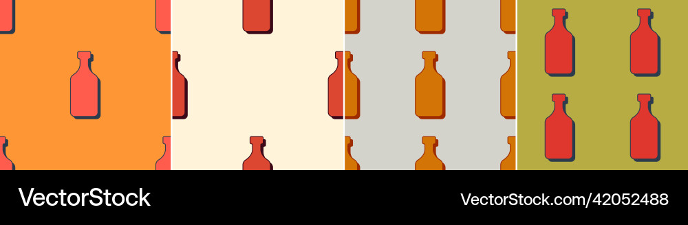 Rum bottles seamless pattern line art style Rum bottles seamless pattern line art style Vector Image