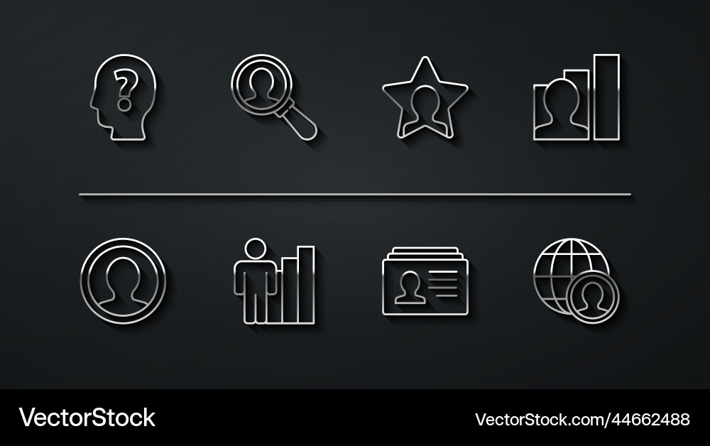 Set line head with question mark create account Vector Image