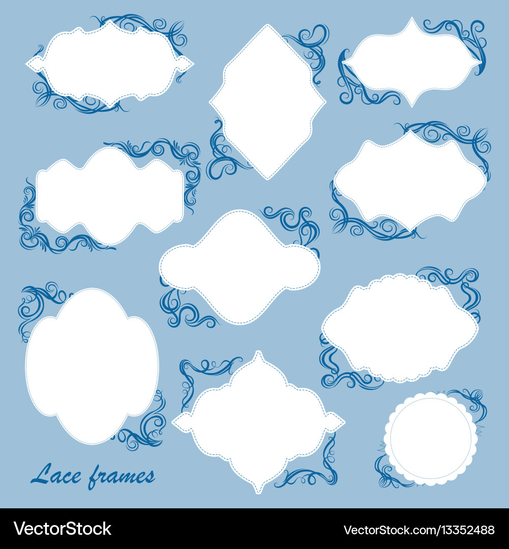 Set of frames with decorative elements vector image