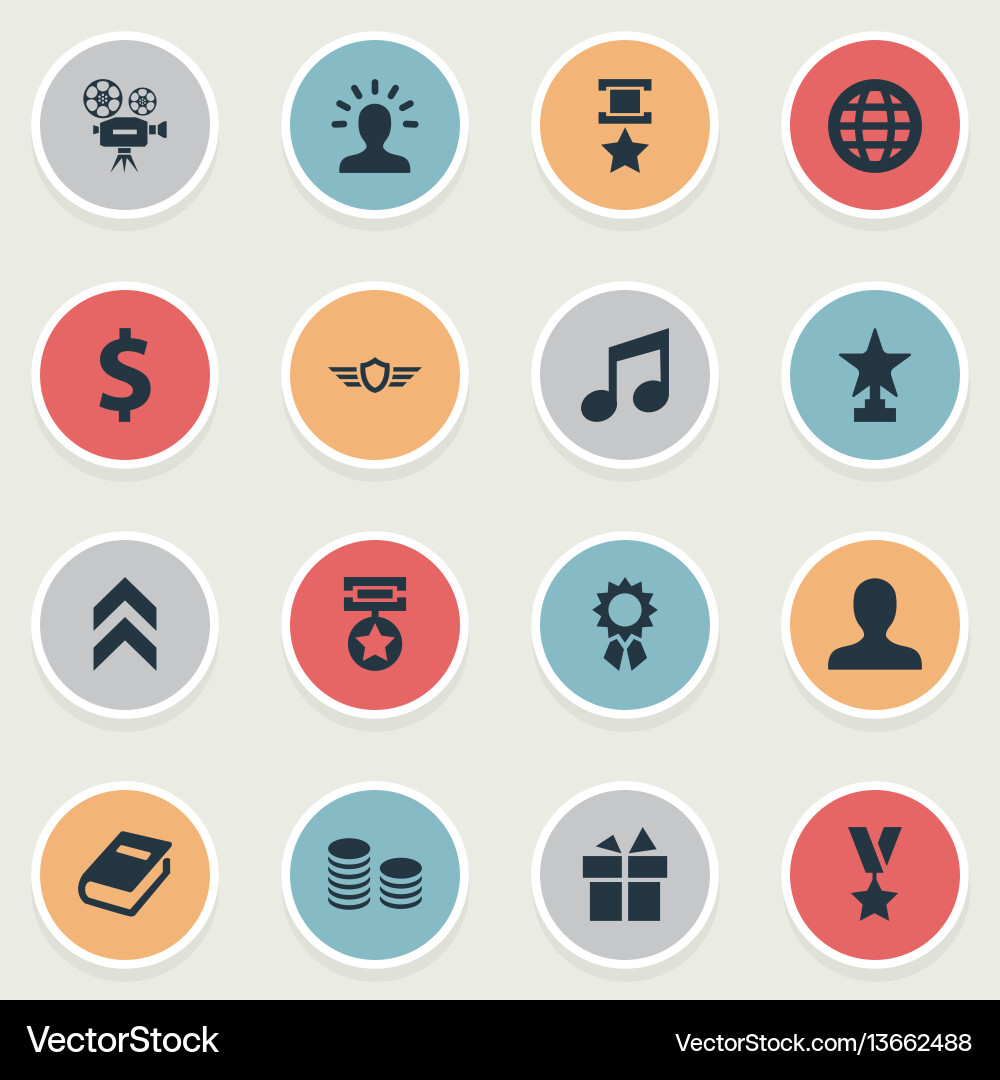 Set of simple prize icons vector image