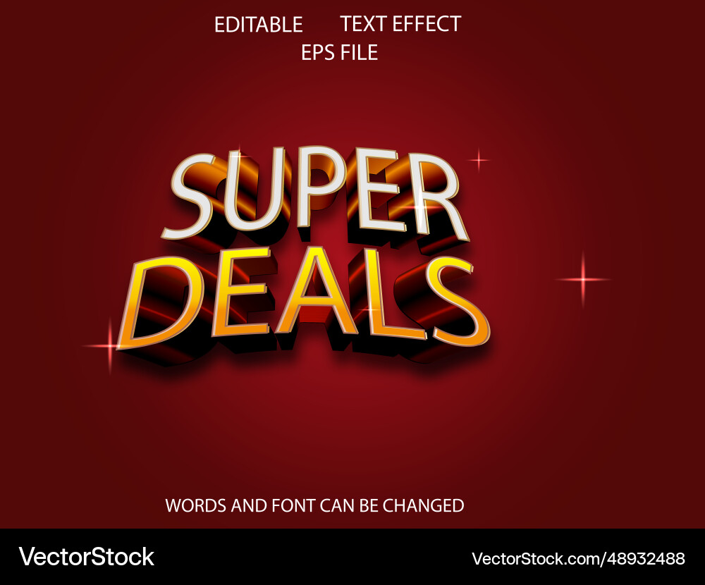 Super deal text effect font editable typography Super deal text effect font editable typography vector image