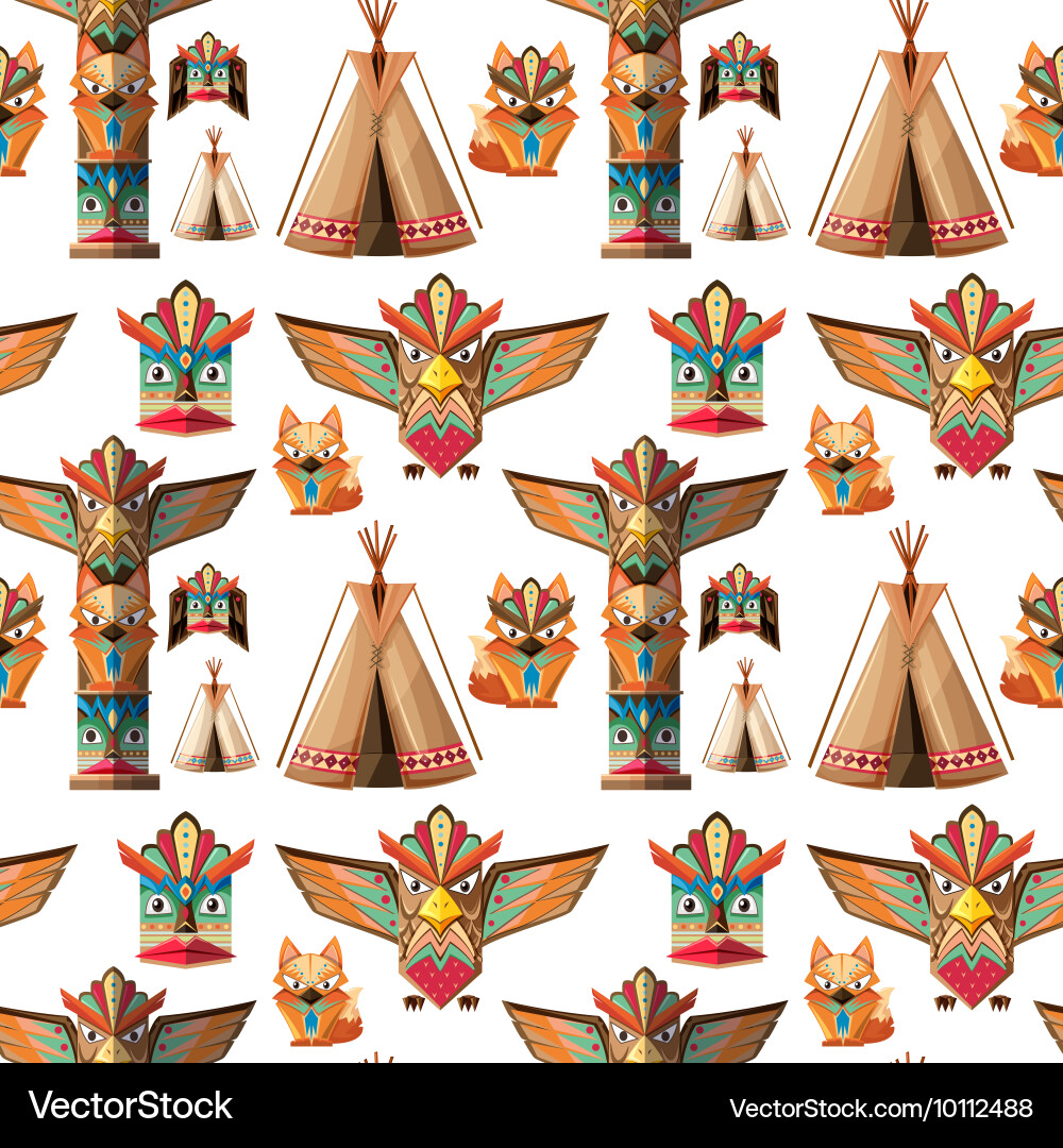 Totem Pole Pattern Background Vector Image