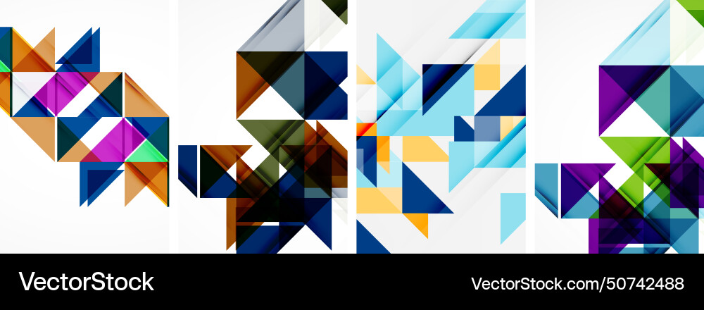 Triangle poster geometric background set Vector Image