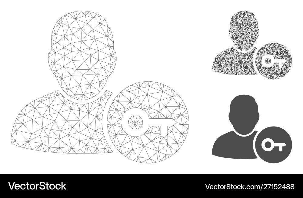 User login mesh 2d model and triangle User login mesh 2d model and triangle vector image